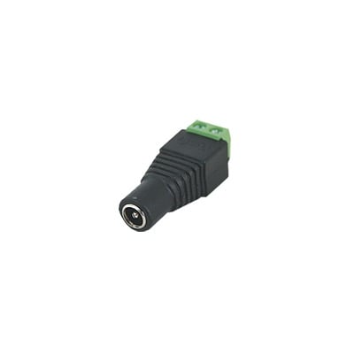 JR-53 Adaptador Hembra Tipo Jack de 3.5 mm polarizado de 12 Vcc / Terminales Tipo Tornillo / Polarizado (+/-) / Ideal para Cámaras de Video Vigilancia.