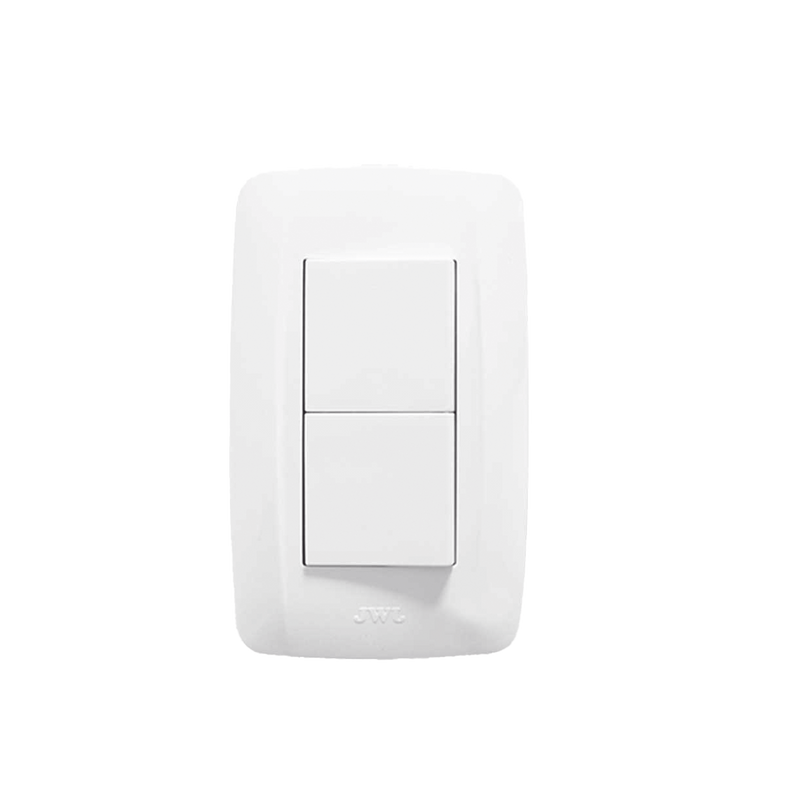 JTL-C7306 Apagador Escalera Doble de 10 A/ 127 V CA ~ 60 Hz / 1 1/2 Módulos / Color Blanco.