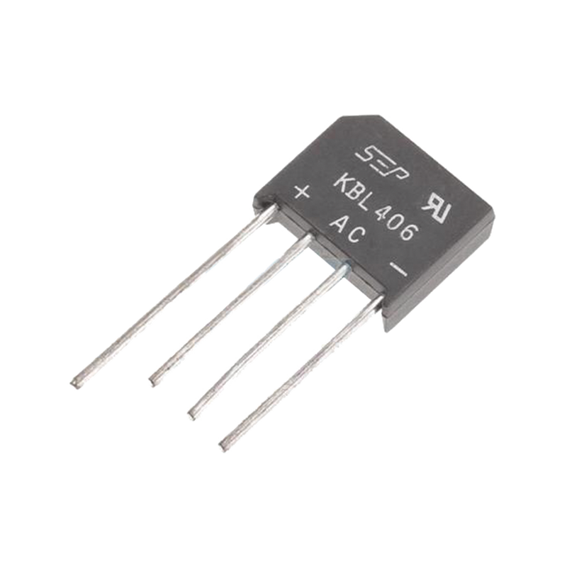KBL-406G Puente Rectificador de Silicio, 4 Amp. 600 Volt, Fase Sencilla, Encapsulado KBL.