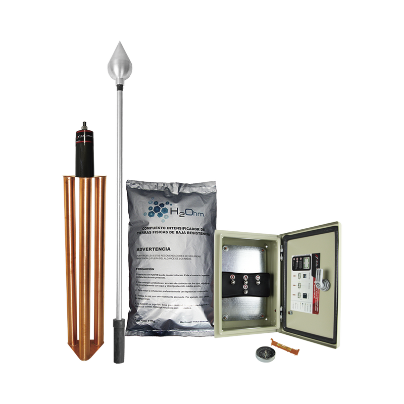 KDA-01 Kit de Pararrayo con Punta en Acero Inoxidable con Diámetro de Protección de 160 metros.