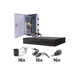 KIT TurboHD 1080p / DVR 16 Canales / 16 Cámaras Bala Policarbonato con Microfono (exterior 2.8 mm) / Transceptores / Conectores / Fuente de Poder Profesional - Toer