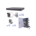 KIT TurboHD 1080p / DVR 16 Canales / 16 Cámaras Bala (exterior 2.8 mm) / Transceptores / Conectores / Fuente de Poder Profesional - Toer