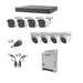 KIT TurboHD 1080p / DVR 8 Canales / 4 Cámaras Bala (exterior 2.8 mm) / 4 Cámaras Eyeball (exterior 2.8 mm) / Transceptores / Conectores / Fuente de Poder Profesional hasta 15 Vcc para Largas Distancias - Toer