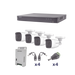 KIT TurboHD 1080p / DVR 4 Canales / 4 Cámaras Bala Policarbonato con Audio Integrado (exterior 2.8 mm) / Transceptores / Conectores / Fuente de Poder Profesional - Toer