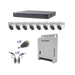 KIT TurboHD 1080p / DVR 8 Canales / 8 Cámaras Eyeball (exterior 2.8 mm) / Transceptores / Conectores / Fuente de Poder Profesional hasta 15 Vcc para Larga Distancia - Toer