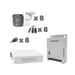 KIT TurboHD 1080p / DVR 8 Canales con audio por coaxitron / 8 Cámaras con Micrófono Integrado 101° Visión/  luz blanca + IR visión nocturna  / Transceptores / Conectores / Fuente de Poder Profesional - Toer