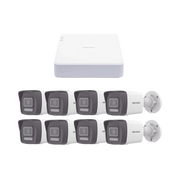 Kit IP 1080p (2 Megapixel) / NVR de 8 Canales con 8 Puertos PoE / 8 Cámaras IP Bala ColorVu Lite y ACUSENSE Lite / Micrófono Integrado - Toer