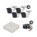Kit TurboHD 720p / DVR 4 canales / 4 Cámaras Bala de Metal / 4 Cables 18 Mts / H.265+ / 1 Fuente de Poder Profesional / Accesorios de Instalación - Toer