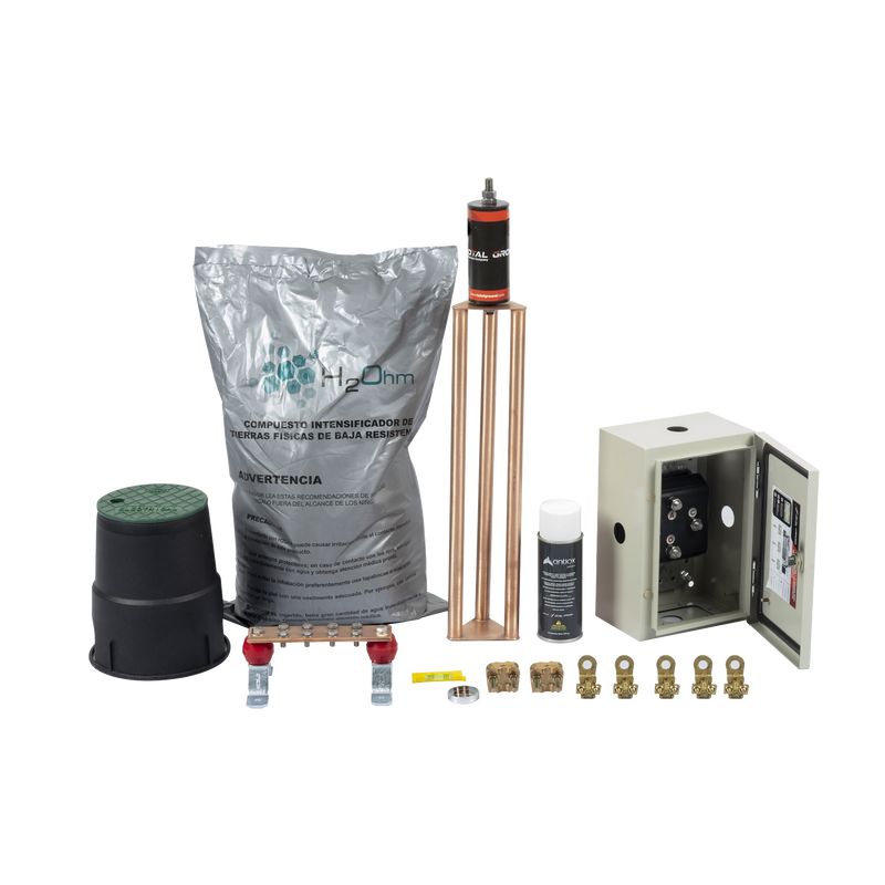 KIT-MASTER-100K-V2 Kit de Tierra Física modelo TG100K con Electrodo Magnetoactivo 67 x 17 cm, capacidad Max: 100 AMP