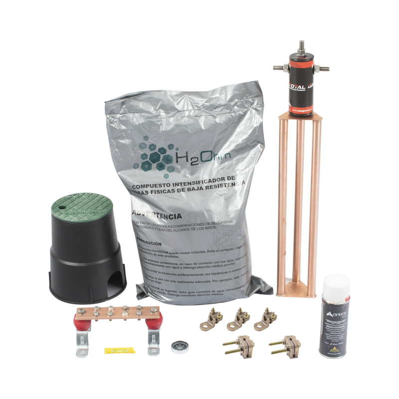 KIT-MASTER-45AB-V2 Kit de tierra física modelo TG45AB con Electrodo Magnetoactivo, capacidad: 45 AMP