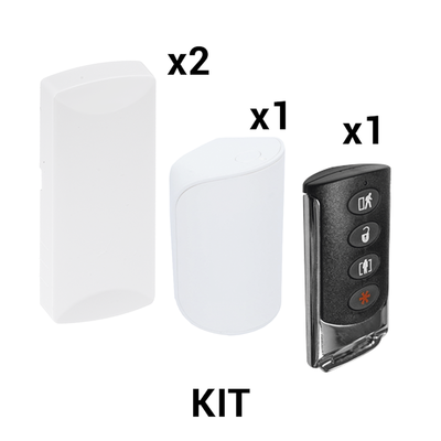 KIT Básico Sensores Inalámbricos - Incluye 2 Contactos Magnéticos, 1 PIR y 1 Llavero - Compatibles con Paneles DSC 433 MHz - Toer