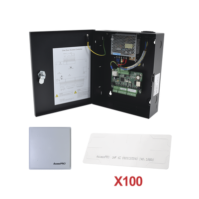 Kit para automatizar 1 ACCESO VEHICULAR con STICKERS en Parabrisas de vehiculos / Incluye Panel,  lector y 100 stickers / Software IVMS4200 incluido - Toer