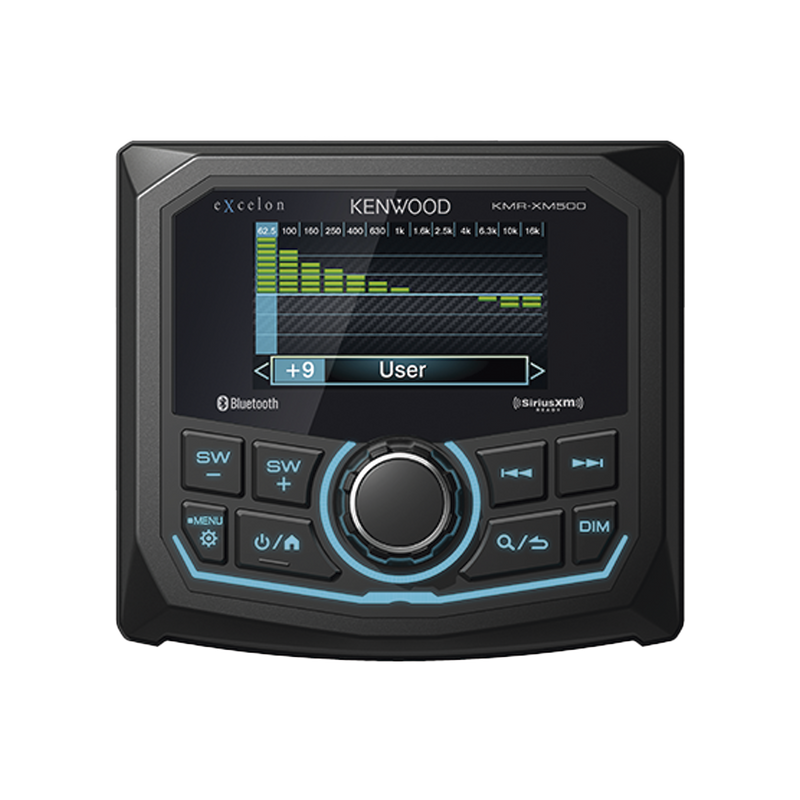 Estéreo marino sumergible IP66, con pantalla de 2.7 pulgadas, conexión Bluetooth, iluminación multicolor variable, con entrada USB