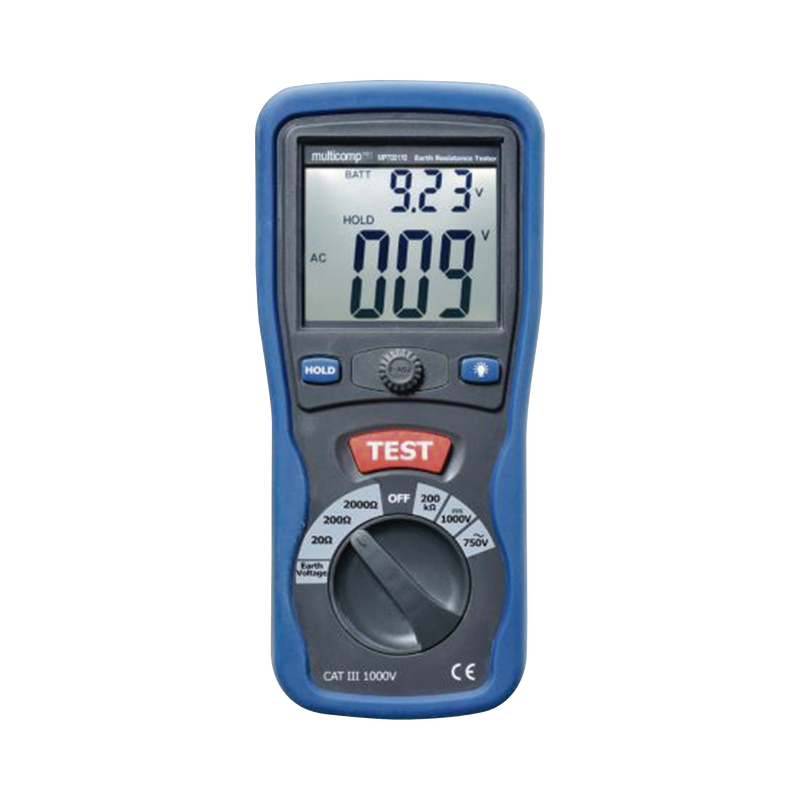 KIT de Medidor de Resistencia a Tierra Digital ( Terrómetro ), a 3 hilos  CAT III / 1000 V.