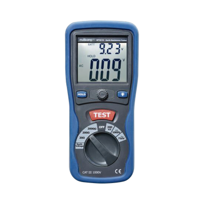KIT de Medidor de Resistencia a Tierra Digital ( Terrómetro ), a 3 hilos  CAT III / 1000 V. - Toer