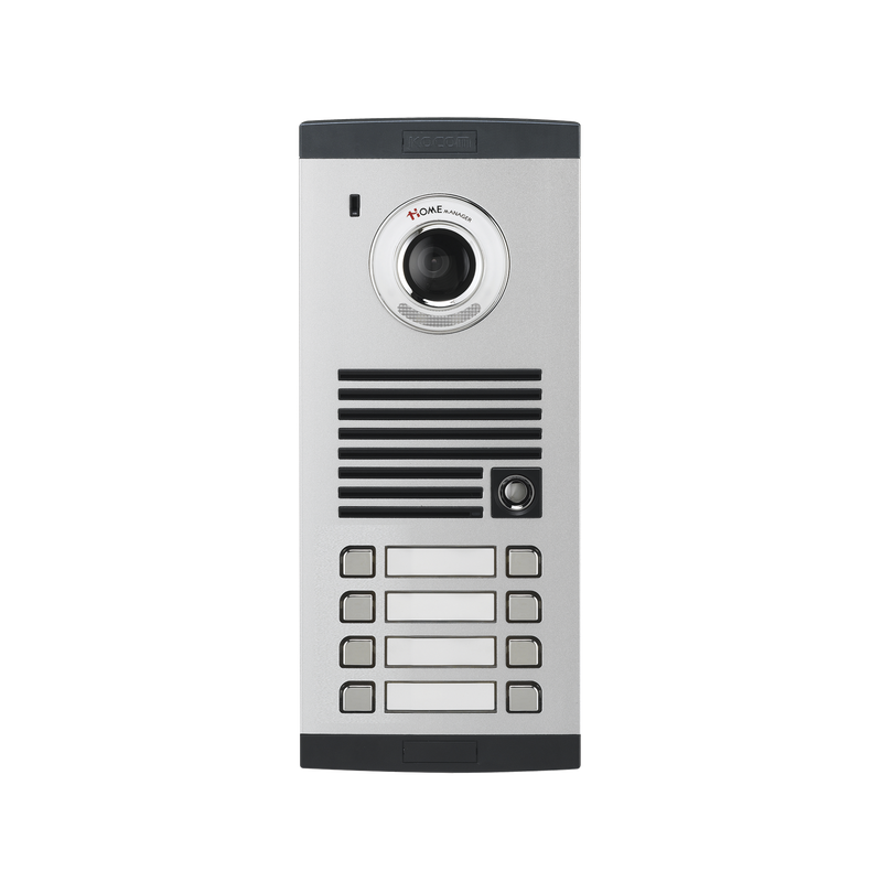 Frente de calle para 8 Apartamentos, compatible con monitores de 4 hilos, expandible a 20 o 32 deptos.