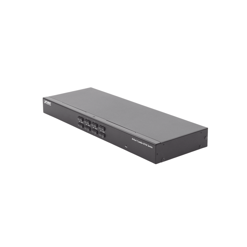 KVM-210-08 Switch Para Monitor KVM de 8 Puertos VGA, Permite el Acceso y Controla Hasta 8 Computadoras Desde Una Sola Consola (Teclado, Ratón y Monitor).