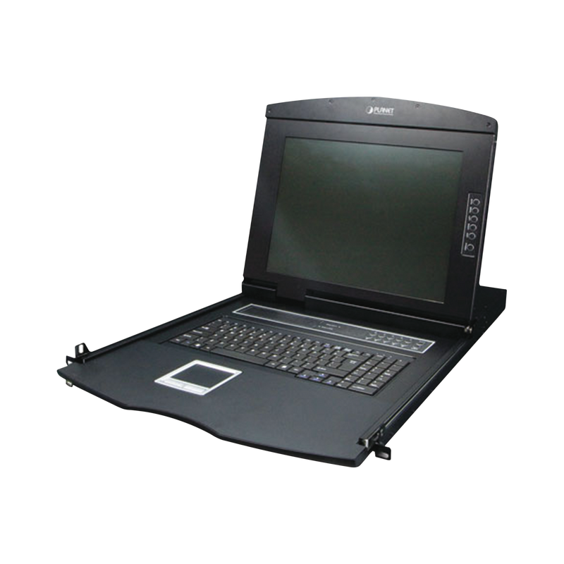 KVM-210-08M Switch KVM con Monitor de 17con Teclado y Trackpad para Rack de 1U de Cuatro Postes, 8 Puertos VGA Para Acceder y Controlar Hasta 8 Computadoras Desde una Sola Consola