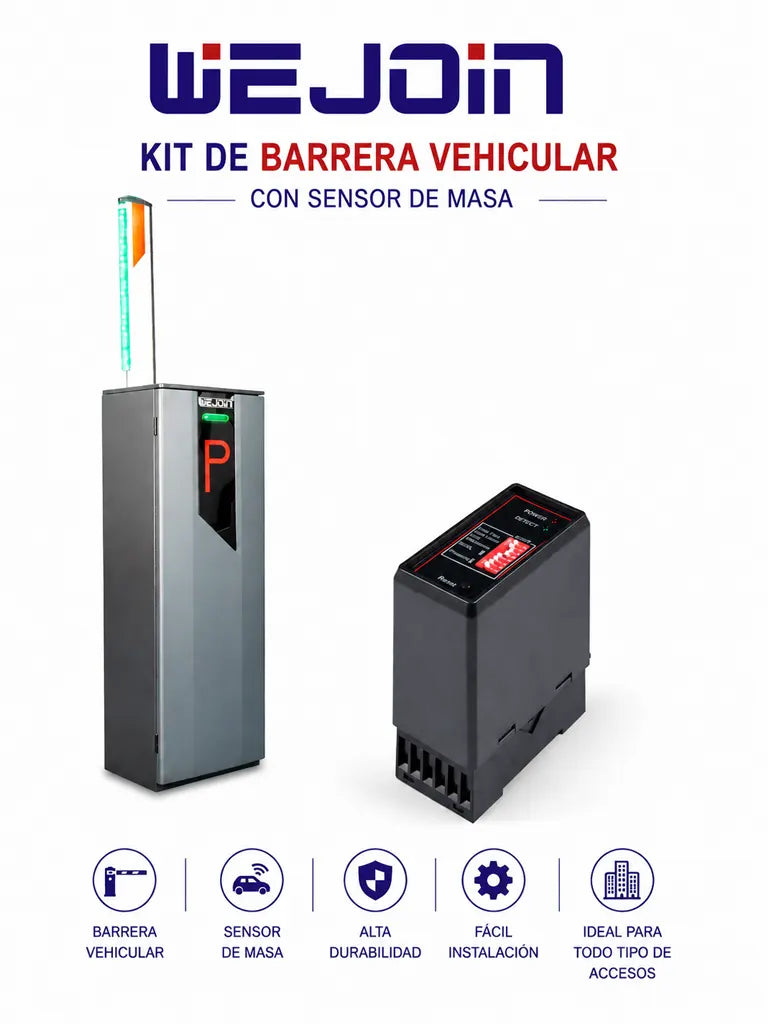 WEJOIN WJNSBG101HL34LEDDG102 - Kit de Barrera Vehicular de 4 Metros con Led Modelo WJNSBG101HL34LED con Sensor de Masa Gratis