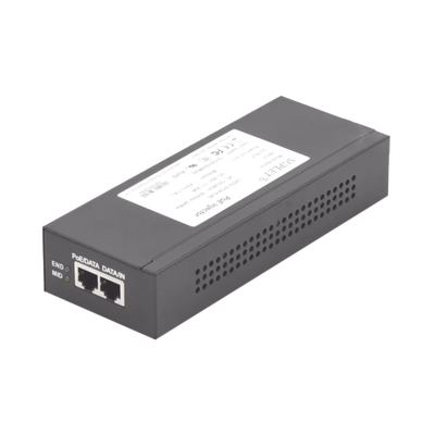 Inyector Super Hi-PoE / 56 Vcc / 30 Watts / Para Domos HIKVISION PTZ / IP (-AE / DE) / Soporta 802.3 af /at / Para Aplicaciones de CCTV - Toer