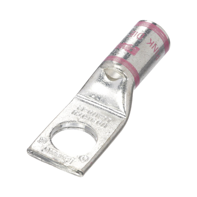 Terminal Conector Barril de 1 Orificio 1/2, con Talón para Mirilla, para cable 1/0 AWG.