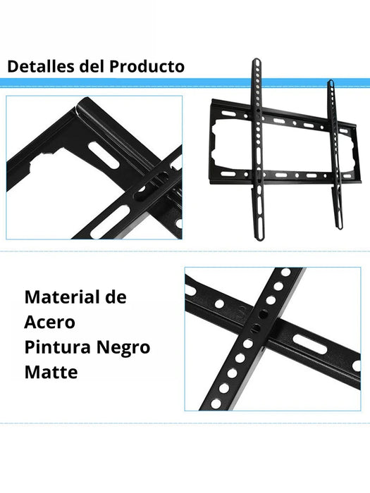 TCE LMDM4255W - Soporte de Pared Fijo para Pantallas de 26 - 55", Carga Máxima 50Kg / 200X200mm / 200X400mm / 300X300mm / 400X400mm , Color Negro