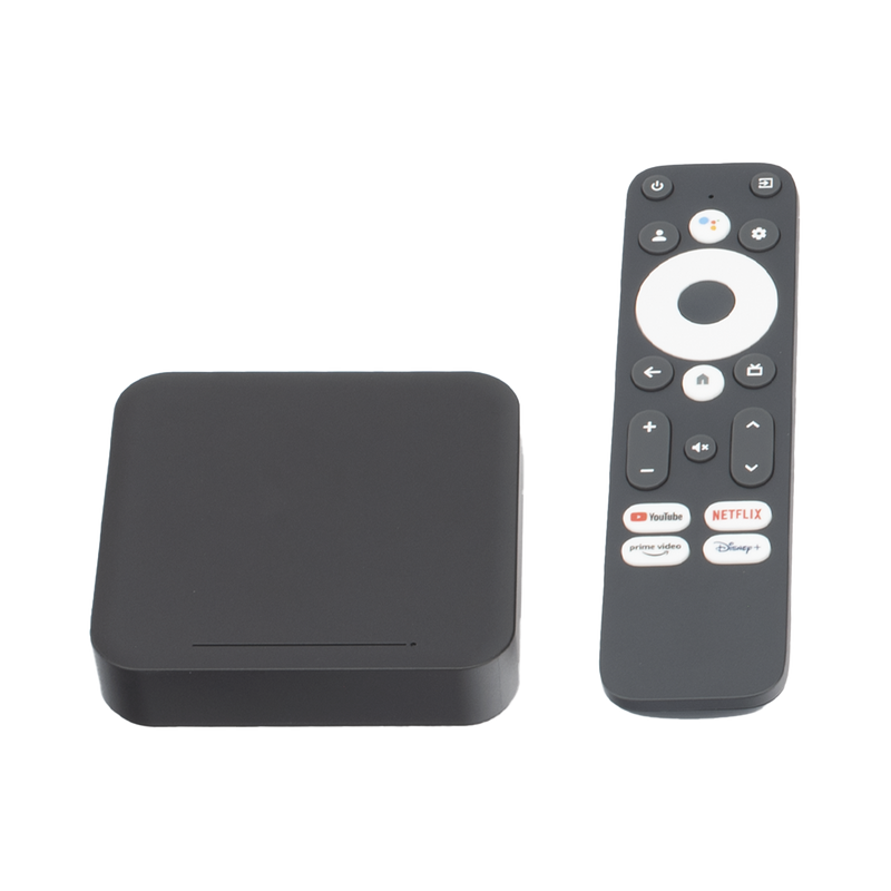 LP1-STB-WIF5-UHD STB 4K Android con Google TV / Alto Rendimiento / Conexión Wi-Fi y por Cable / Control Remoto Bluetooth / Salida HDMI
