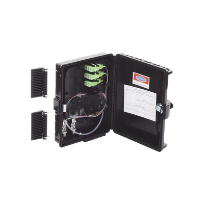 Cierre de Empalme para 24 fusiones de fibra óptica, Interior/Exterior, con 8 acopladores SC/APC y splitter 1x8 SC/APC Incluido, IP65 - Toer
