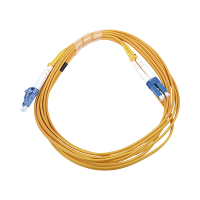 Jumper de Fibra Óptica Monomodo 9/125 LC/UPC-LC/UPC, PVC, 2.0 mm, Dúplex, amarillo, 3 metros - Toer