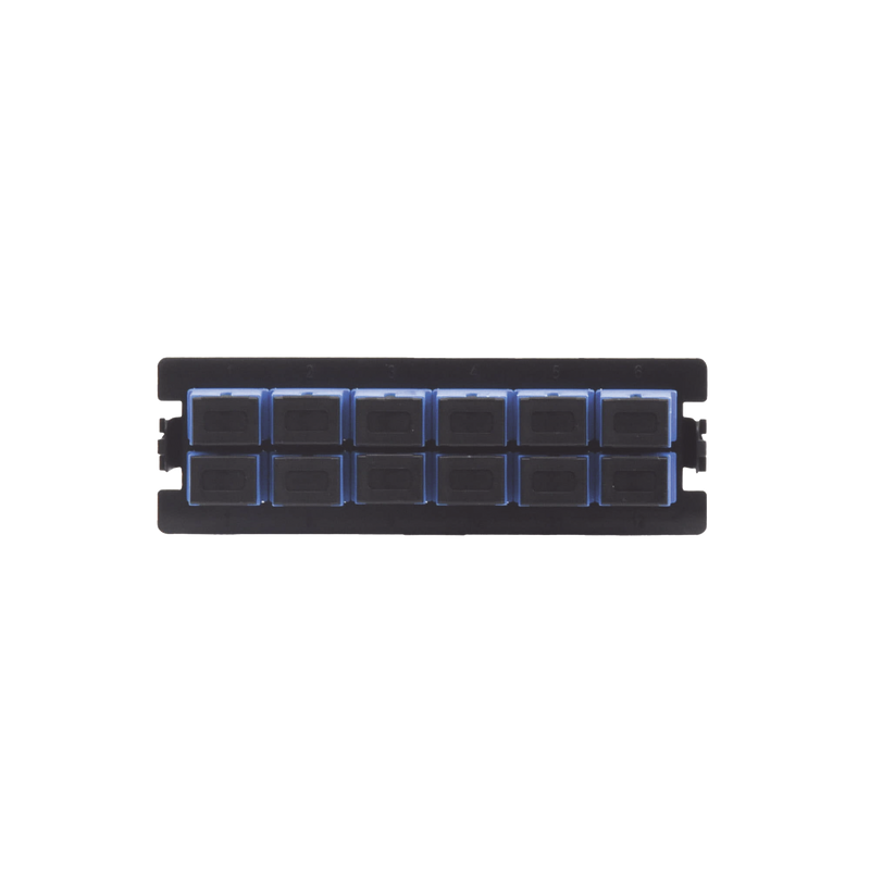 Placa acopladora para Distribuidor de Fibra Óptica LP-ODF-8024, incluye 12 acopladores SC Simplex Para fibra Monomodo (12 fibras)