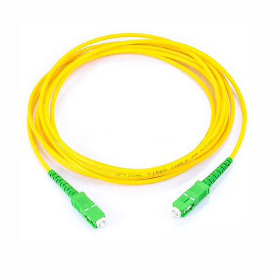 Jumper de Fibra Óptica Monomodo SC/APC SC/APC Simplex, color amarillo, 2 metros - Toer