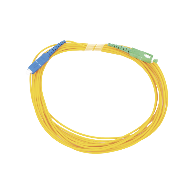 LP-FO-SCU-SCA-05 Jumper de Fibra Óptica Monomodo SC/UPC - SC/APC Simplex, color amarillo 5 metros
