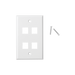 Placa de pared de 4 puertos, Keystone, Color Blanco - Toer