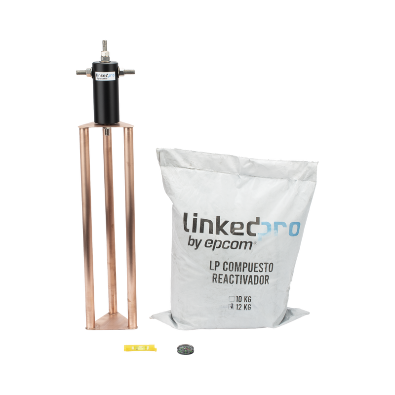 LP-GROUND-60A Electrodo de Cobre para Corriente Máxima de 60 Amp. con Compuesto Mejorador de Terreno