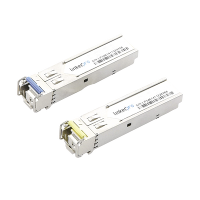 Transceptores Ópticos Industriales Bidireccionales SFP (Mini-Gbic) / Monomodo 1310 & 1550 nm / 1.25 Gbps / 1000BASE-BX / Conector LC/UPC Simplex / DDM / Hasta 5 km / 2 Piezas - Toer