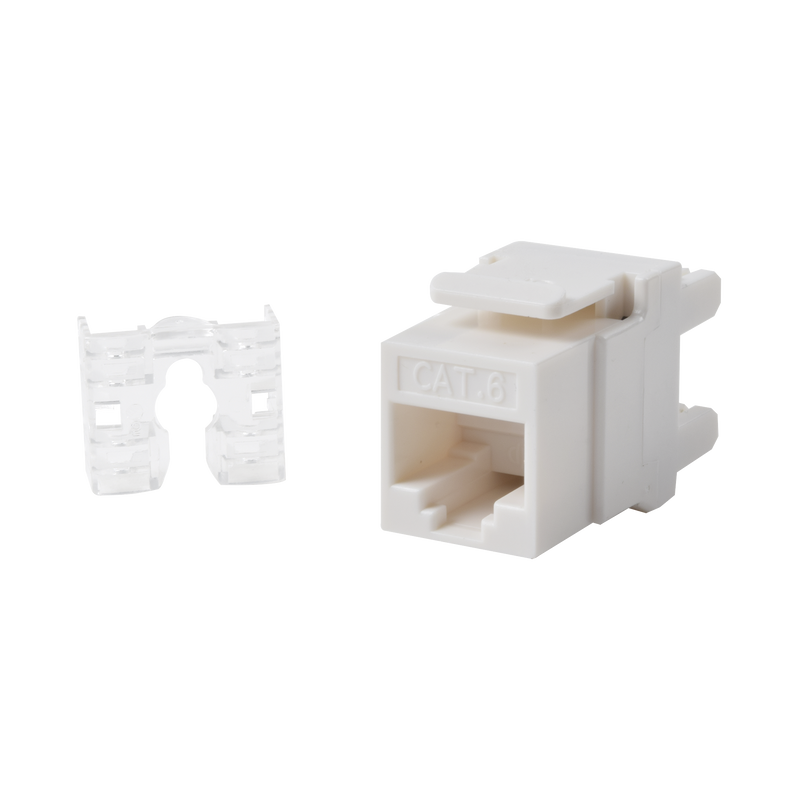 Módulo Jack Keystone Cat6 con terminación 110 (Punchdown) ángulo 180 º  Color Blanco