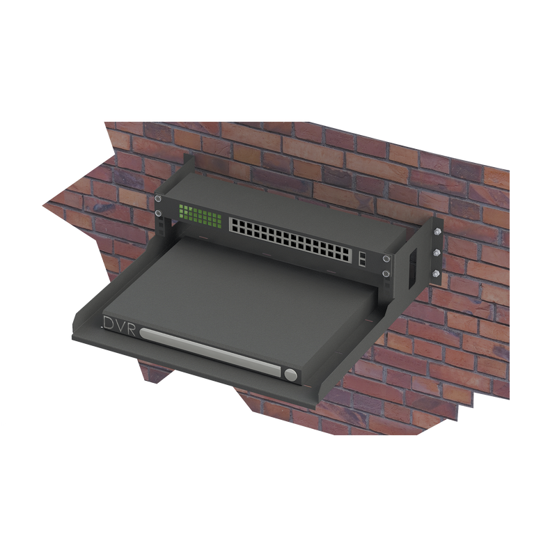 LP-RAP-1802 Rack Abierto de Montaje en Pared, de 19in, de 2 Unidades de Rack, con Charola de 460 mm de Profundidad, Se envía el Gabinete Armado.