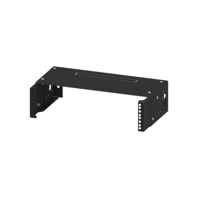 Rack Abierto de montaje en Pared, de 19in,  Profundidad Ajustable (8" a 12") de 2.5  Unidades de rack, con Capacidad de Crecimiento. - Toer