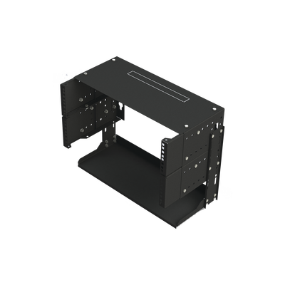 Rack Abierto de montaje en Pared, de 19in, 5 Unidades de rack, Profundidad Ajustable (8" a 12") con Charola de Uso Múltiple. - Toer