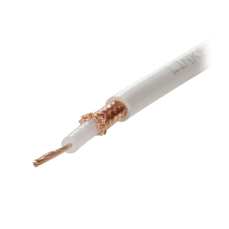 LPRG58AU/100 Carrete de 100 metros de Cable Tipo RG58AU, con Forro Blanco