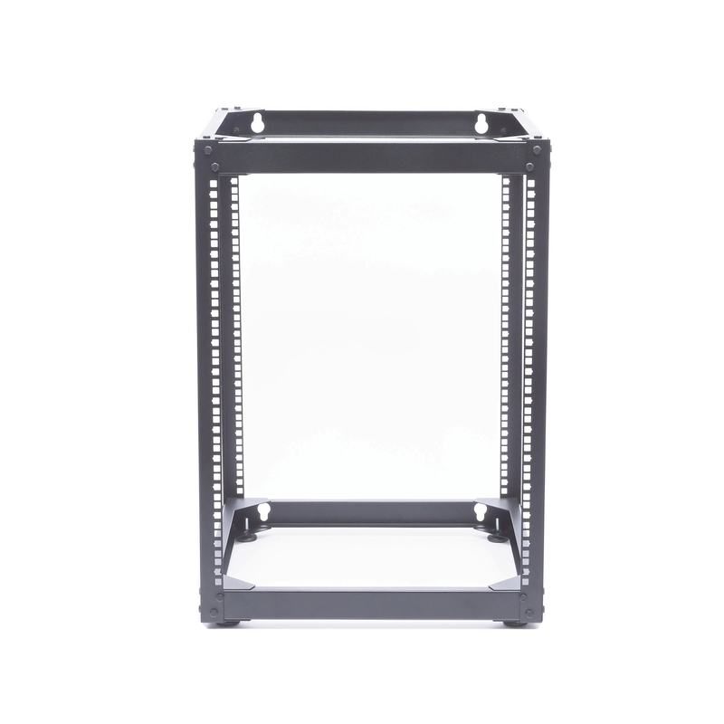 Rack Abierto de 4 Postes Instalación Pared o Piso de 14 Unidades, Ideal para Equipo de Audio!