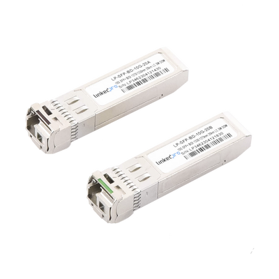 Transceptores Ópticos Bidireccionales SFP+ (Mini-Gbic) / Monomodo 1270 & 1330 nm / 10 Gbps / 1000BASE-BX / Conector LC/UPC Simplex / DDM / Hasta 20 km / 2 Piezas - Toer