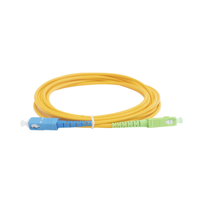 Jumper de Fibra Óptica Monomodo SC/APC-SC/UPC Simplex de 3 Metros (9.84 Pies), 3mm