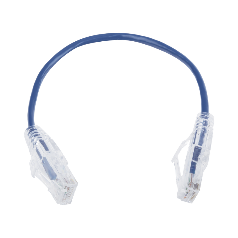 Cable de Parcheo Slim UTP Cat6 - 20 cm Azul Diámetro Reducido (28 AWG)