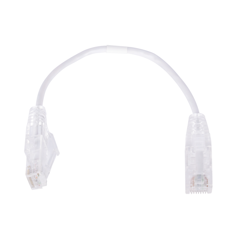 LP-UT6-020-WH28 Cable de Parcheo Slim UTP Cat6 - 20 cm Blanco Diámetro Reducido (28 AWG)