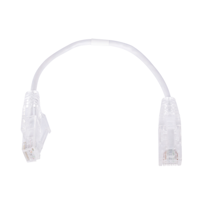 Cable de Parcheo Slim UTP Cat6 - 20 cm (7.87 Pulgadas) Blanco Diámetro Reducido (28 AWG)