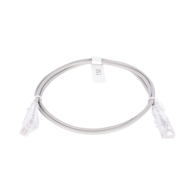 Cable de Parcheo Slim UTP Cat6 - 1 Metro (3.28 Pies), Gris, Diámetro Reducido (28 AWG)