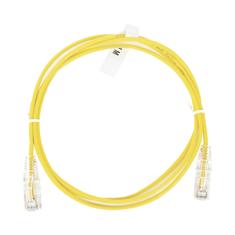 LP-UT6-100-YE-28 Cable de Parcheo Slim UTP Cat6 - 1 metro, Amarillo, Diámetro Reducido (28 AWG)