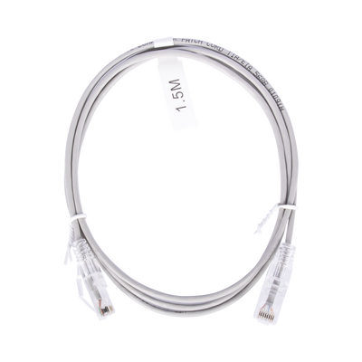 Cable de Parcheo Slim UTP Cat6 - 1.5 Metros (4.92 Pies) Gris Diámetro Reducido (28 AWG)