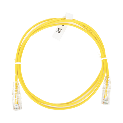 Cable de Parcheo Slim UTP Cat6 - 1.5 m Amarillo Diámetro Reducido (28 AWG) - Toer